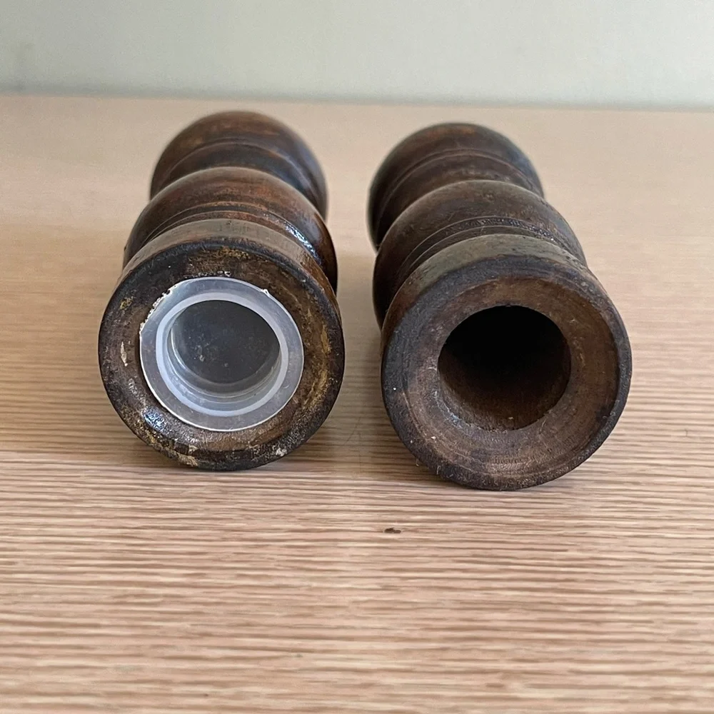 Vintage Wood Salt and Pepper Shakers